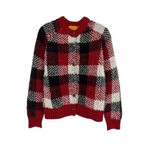 GUEST in RESIDENCE Buffalo Plaid Cardigan in Ruby Combo S